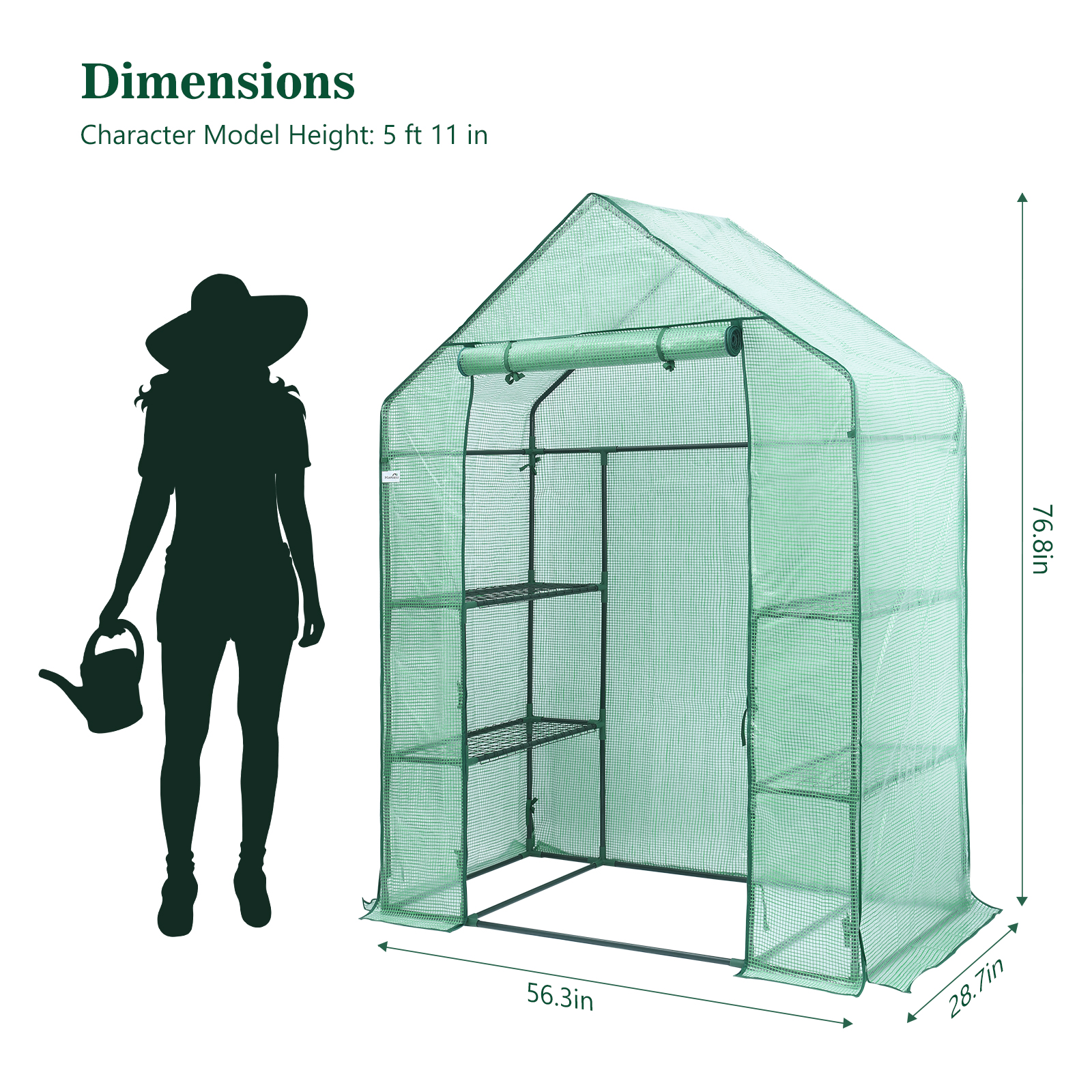 DDP Good 3 Tier Walk In Mini Greenhouse Tent PE Plastic Garden Greenhouse For Flower