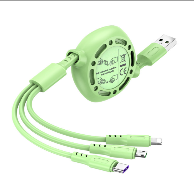Usb-кабель для передачи данных 1 м, кабель для быстрой зарядки 3 в 1, многофункциональный зарядный кабель для мобильного телефона