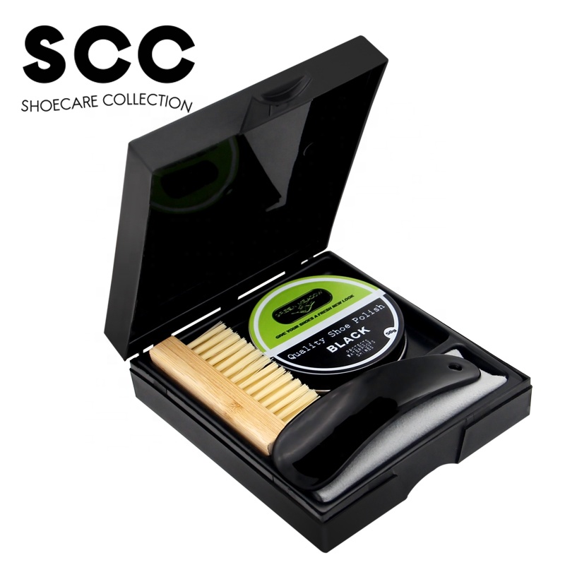 Factory Wholesale Cheap Portable Travel Leather Shoe Care Kit Cleaning Brush Shoe Shine Kit Shoe Polish Kit