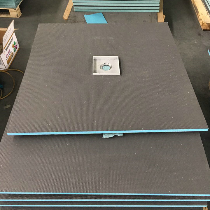 Глубокая душевая кастрюля xps 5 'x 3' x 38,1 мм с квадратным сливом и покрытием из черного бетона в нишевой коробке для ванной комнаты в отеле, Китай