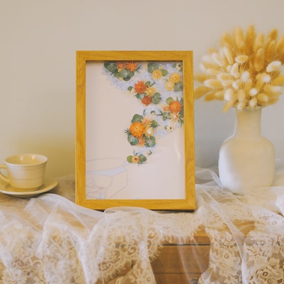 Z292 Home Decoration Frame Preserved Flowers A4 Wood Flower Picture Frame Pressed Dried Flower Frame for Table Decor