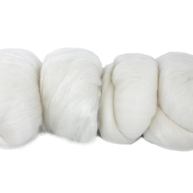 lotus 50% silk 50% Merino roving fiber