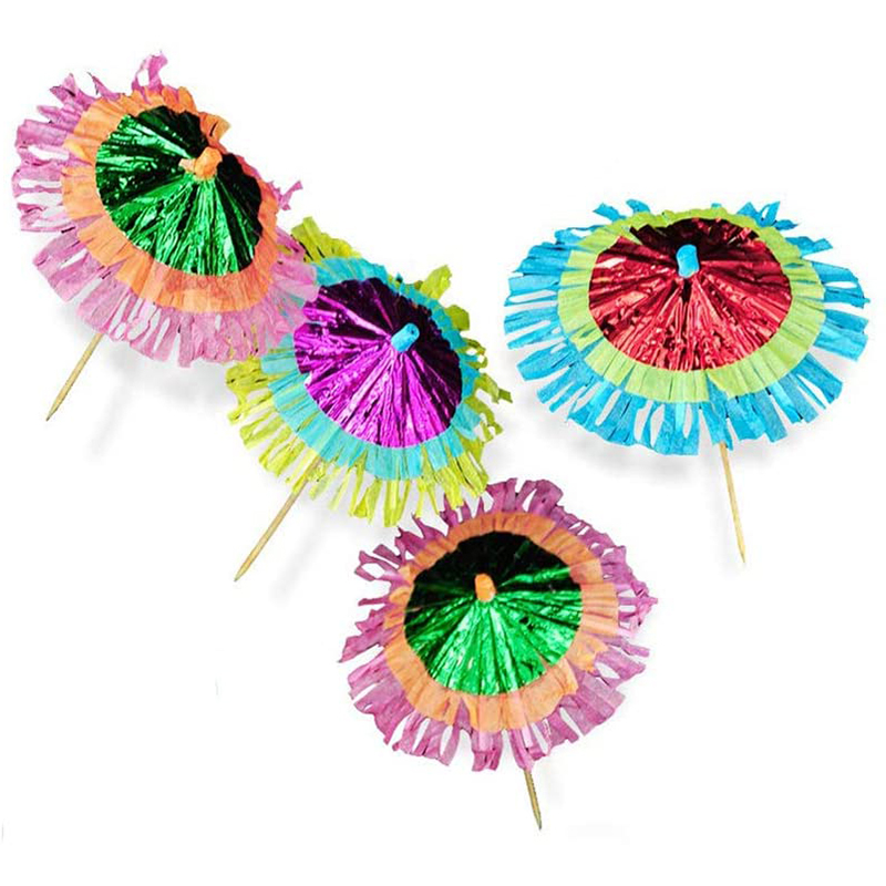 colorful customized party drink parasol cocktail umbrella pick