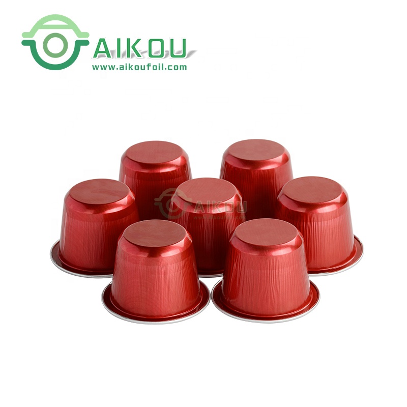 Eco-friendly disposable Aikou 30ml nespresso compatible empty capsules coffee pods foil tea cups coffee capsules filling