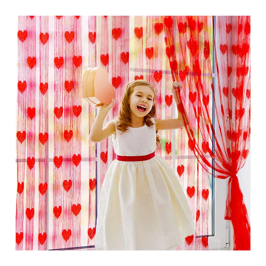 Cute Love Heart Tassel Decorative Door Curtain String Curtain