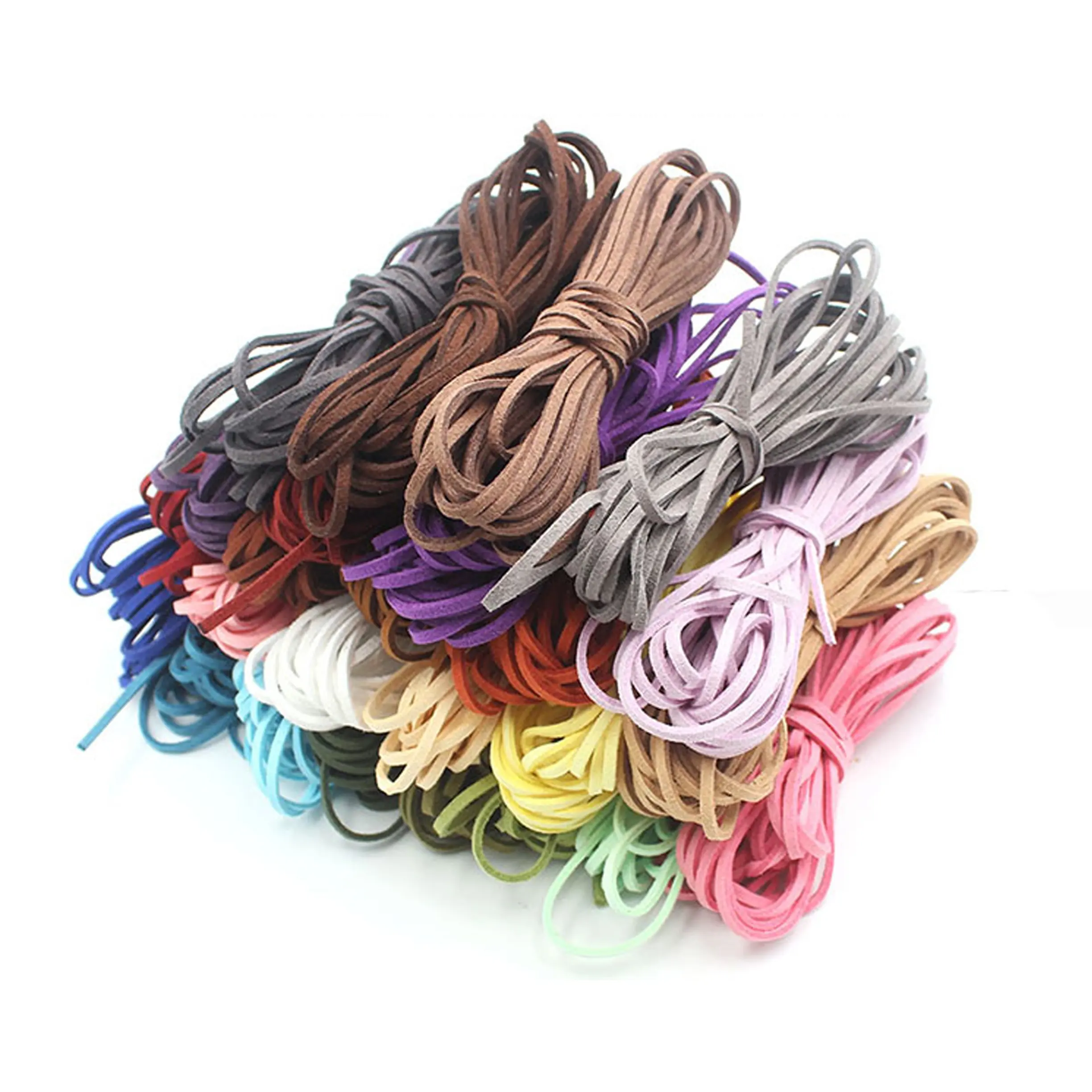 Jewelry Making Flat Micro Fiber Lace Faux Suede Leather Cord String Thread Velvet Cord for Necklace Bracelet Beading DIY Crafts
