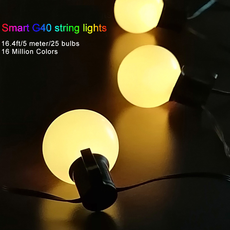 Уличная гирлянда G40 RGBW с лампочками Smart Globe, новое Рождественское украшение