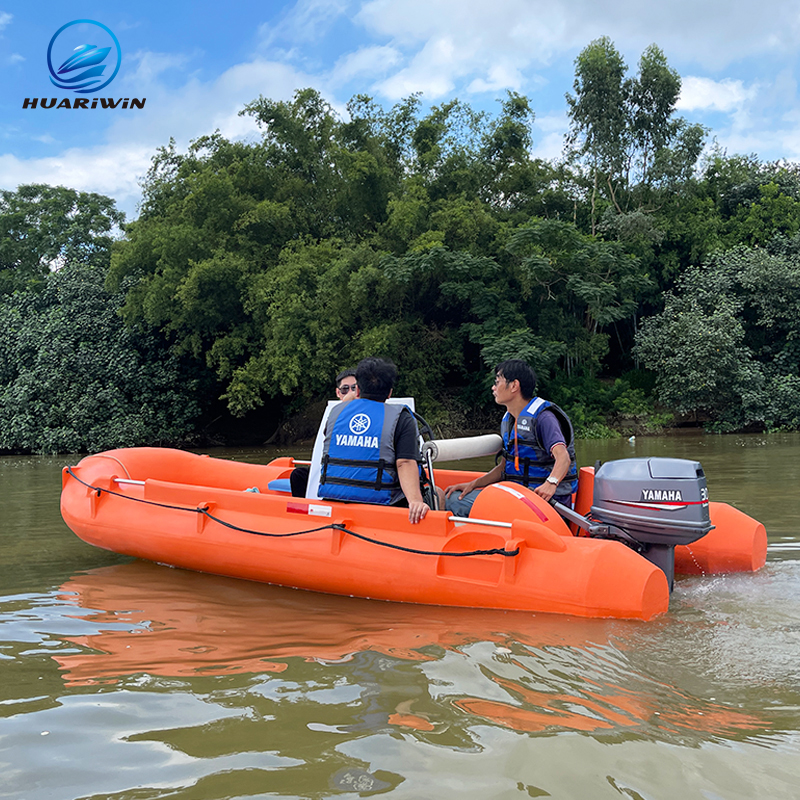 China RIB plastic boat Rotomolding manufactured Customized rowing Boat quality material Rescue fishing ship boats for rivers