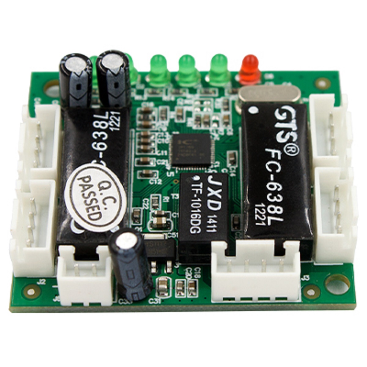 OEM ODM Customized design 10/100Mbps Pin header 5 Ports network Ethernet Switch PCBA Module Board card