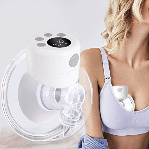 Electric wireless wearable breast milk collection LCD 180ml BPA-free silicone baby breast pump