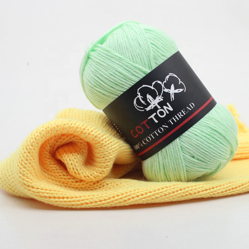 Cotton Yarn Suppliers Wholesale 8ply Soft 100% Cotton thread Crocheting Winter Sweater Hats Crocheted Hand Knitting yarn 50g