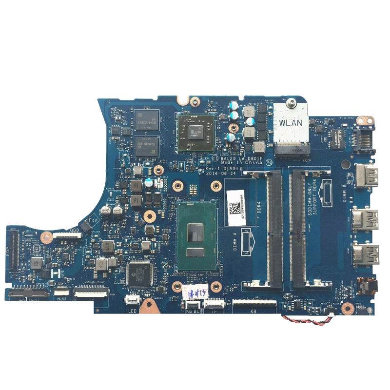 Новая материнская плата для ноутбука Dell 15 5567 5767 i7-7500U процессор R7 M440 4 Гб материнская плата для ноутбука LA-D801P CN-0KFWK9 KFWK9