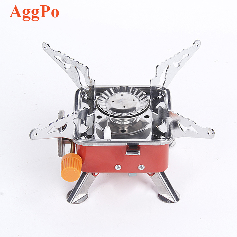 Small square windproof stove head camping gas stove head outdoor camping folding protable gas stove burner