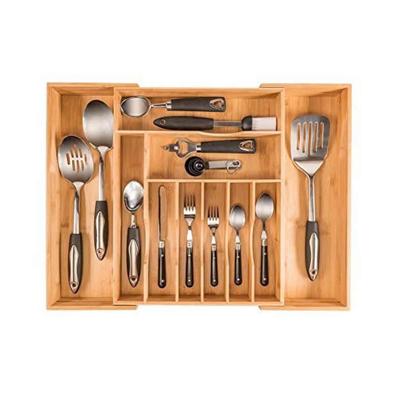 Adjustable Kitchen Cutlery Utensil Tray Drawer Divider bamboo adjustable adjustable cutlery kitchen knives tray