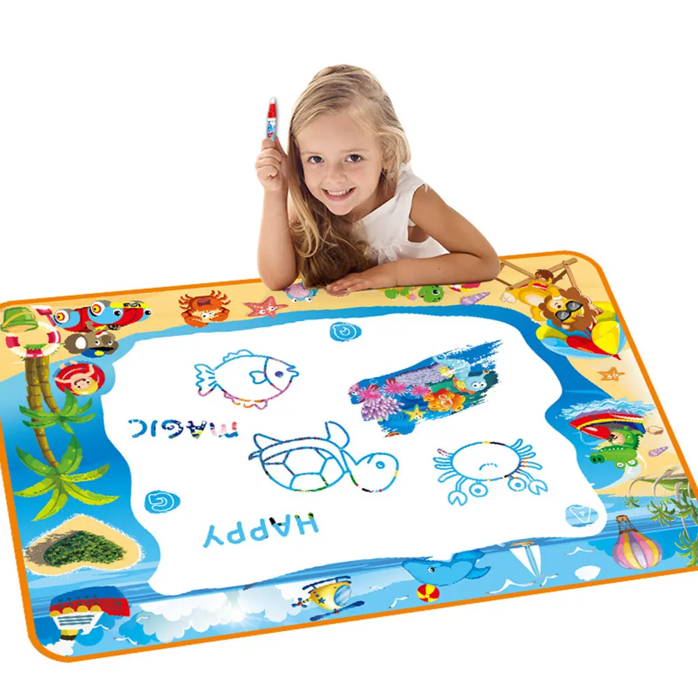 Hot Selling Kids Magic Doodle Water Drawing Painting Canvas with Magic Pen Graffiti Puzzles Writing Cloth Toy