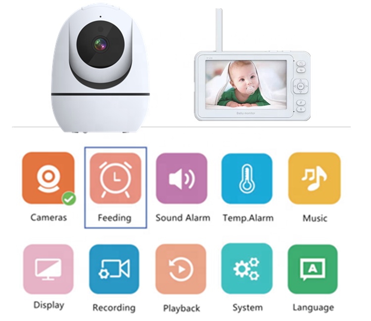 Foscam 1080p 5 дюймовый сенсорный экран аудио монитор младенца 3600 мАч батарея двухканальную аудиосвязь плакать и определение температуры GPS трекер с длительным временем автономной работы камеры