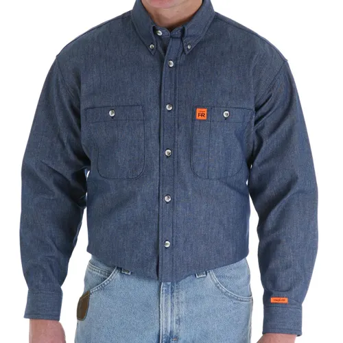 Button down flame resistant work shirt frc clothing arc raring fireproof garment