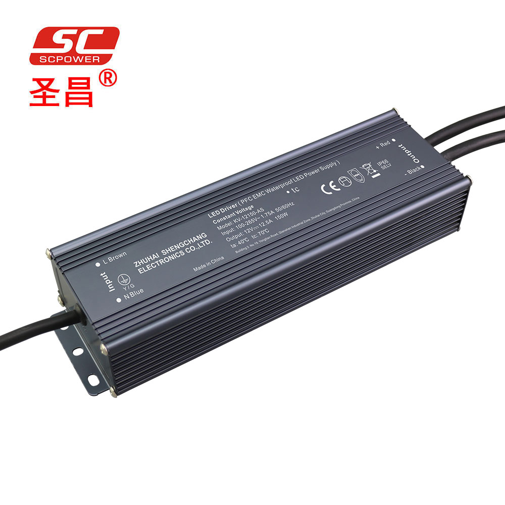IP66 12.5A 12V 150W Constant Voltage 220v ac to 12v DC LED Transformer with EMC