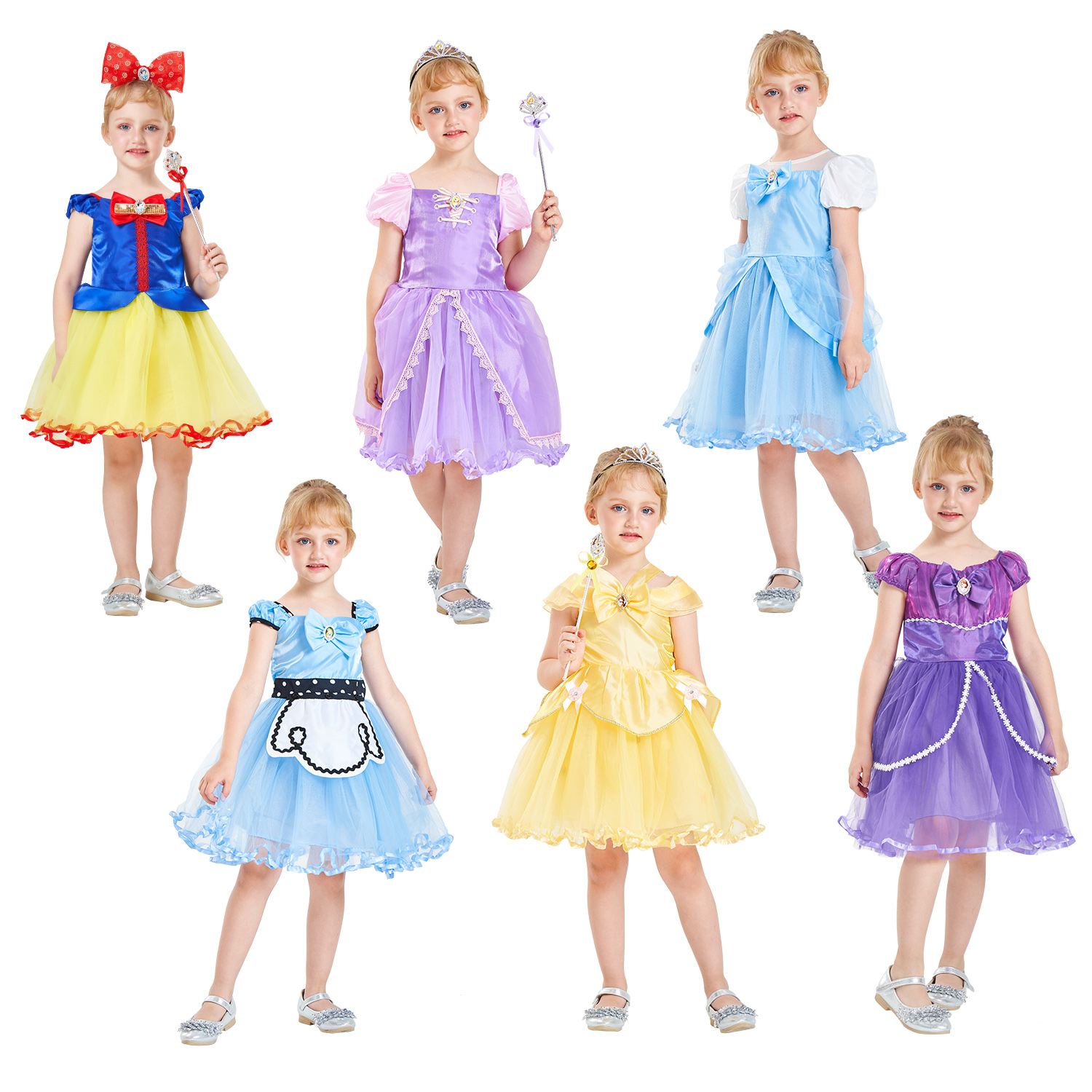 Cute Princess Dress TV & Movie Costumes Girls Cosplay Children Clothes Carnival Party Outfit Halloween Pretend Play