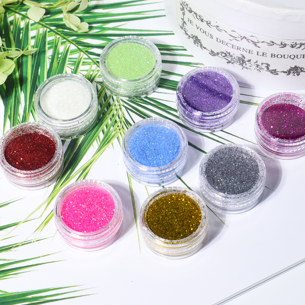 12 Style Colorful Radium Glitter Nail Art Glitter Nail Sequins Ultrafine Laser Flash Powder