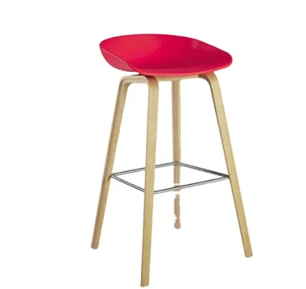 Hot home Bar Chair PP Plastic furniture wooden frame commercial stool furniture High bar chair