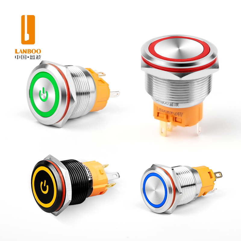 Водонепроницаемый кнопочный переключатель LANBOO IP67, 16/19/22/25 мм, 3 А