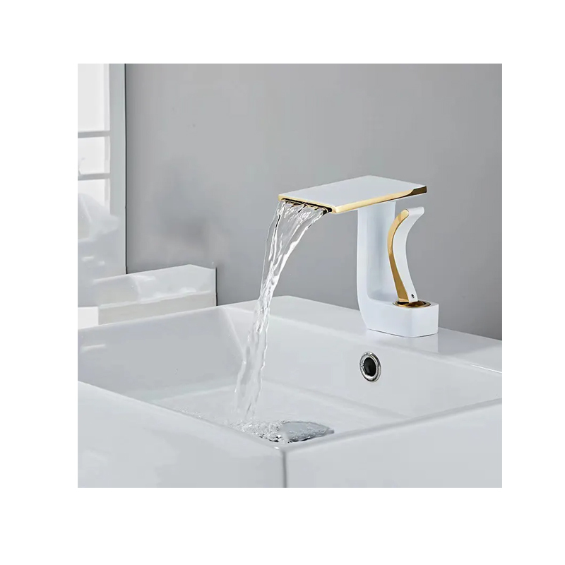 waterfall bathroom faucet zinc alloy single Sinks cold raised hand wash basin bathroom gold bathroom faucets