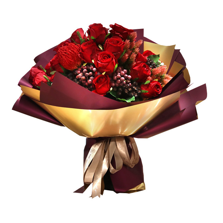2 тона цветов изготовленный на заказ логос напечатал цветы Papel Para floristerias отптовая торговоля оберточная бумага для девочек, держащих букет невесты алюминиевая фольга бумага