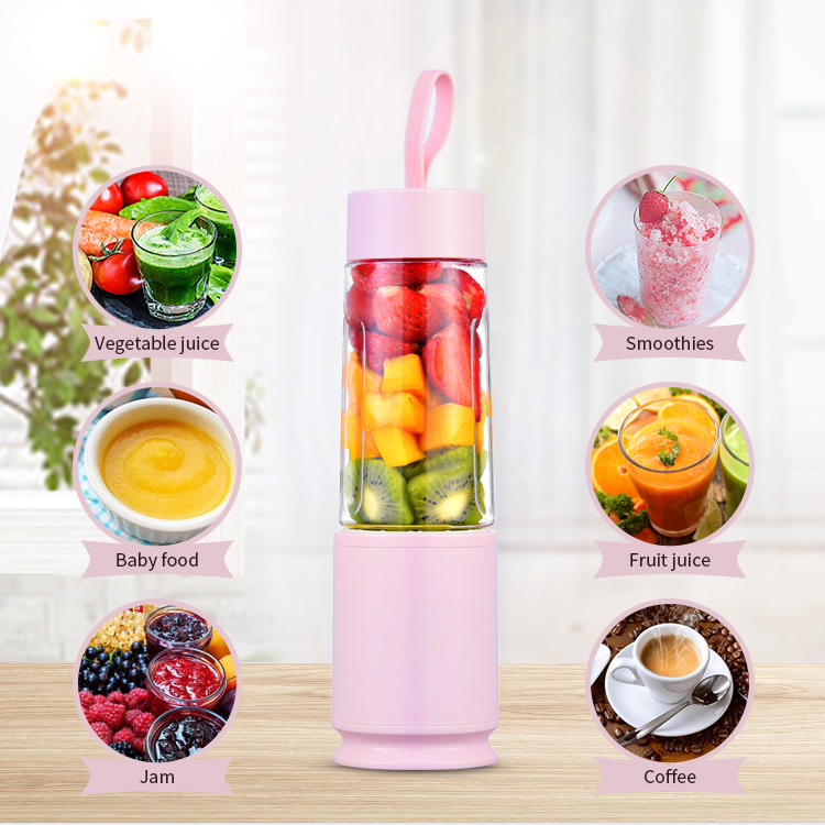 350ml Portable Beauty Blender Smoothie Electric Mini Home Portable Juicer 4 Blades Blender Fruits Mixer Hand Blender