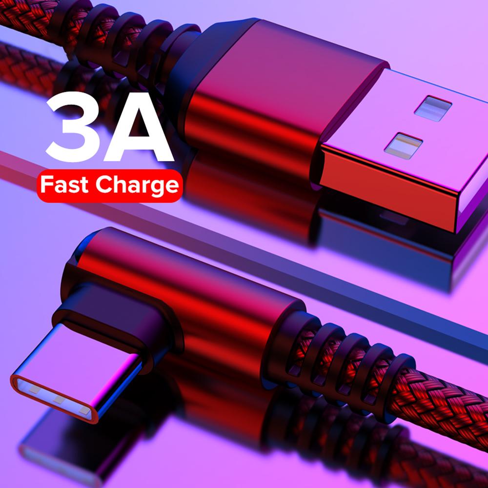 Кабель зарядный EONLINE USB Type-C, 90 градусов, для Samsung S10 S9 Xiaomi 10 Huawei P40