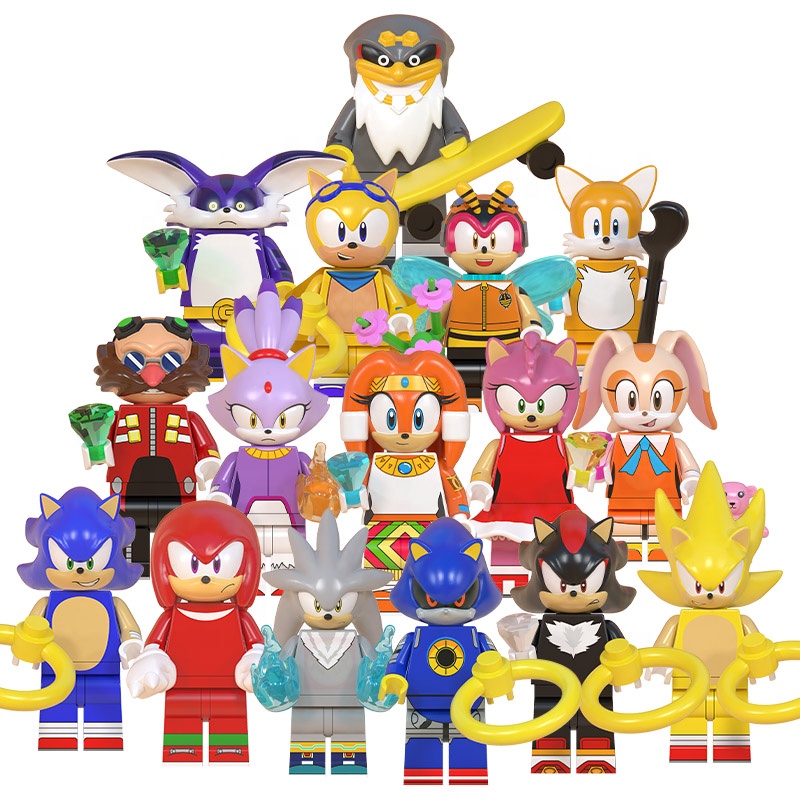 Миниатюрные фигурки jugetes Sonic, экшн-фигурки Dr.Eggman, Charmy Bee, Tikal, Ray, Legosly, строительные блоки, Jengaed, подарок для детей, Playmobil