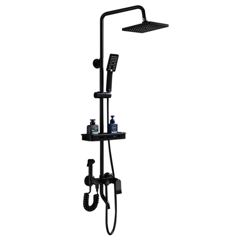 modern in wall matte black wall mounted shower mixer shower set