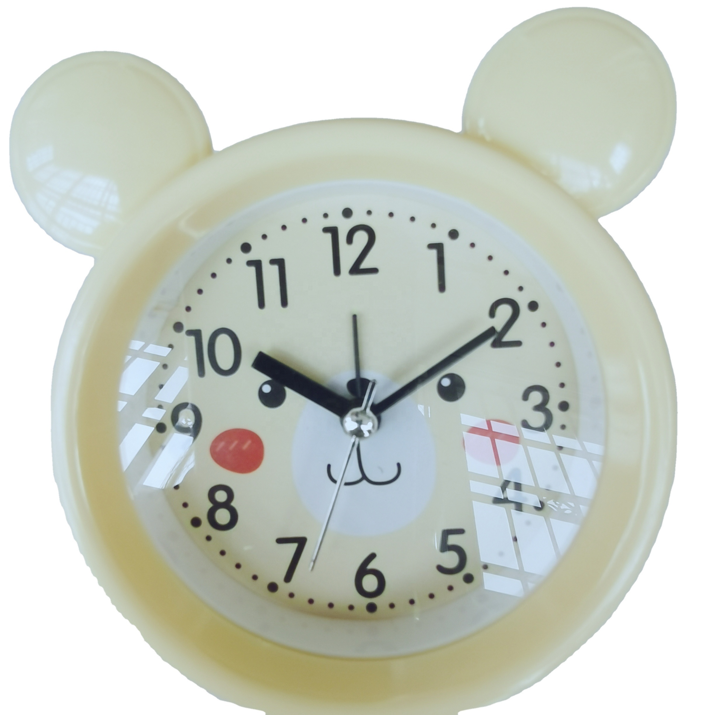 2021 cute bear shape design table alarm clock for kids have a good dream quartz table 3d clock
