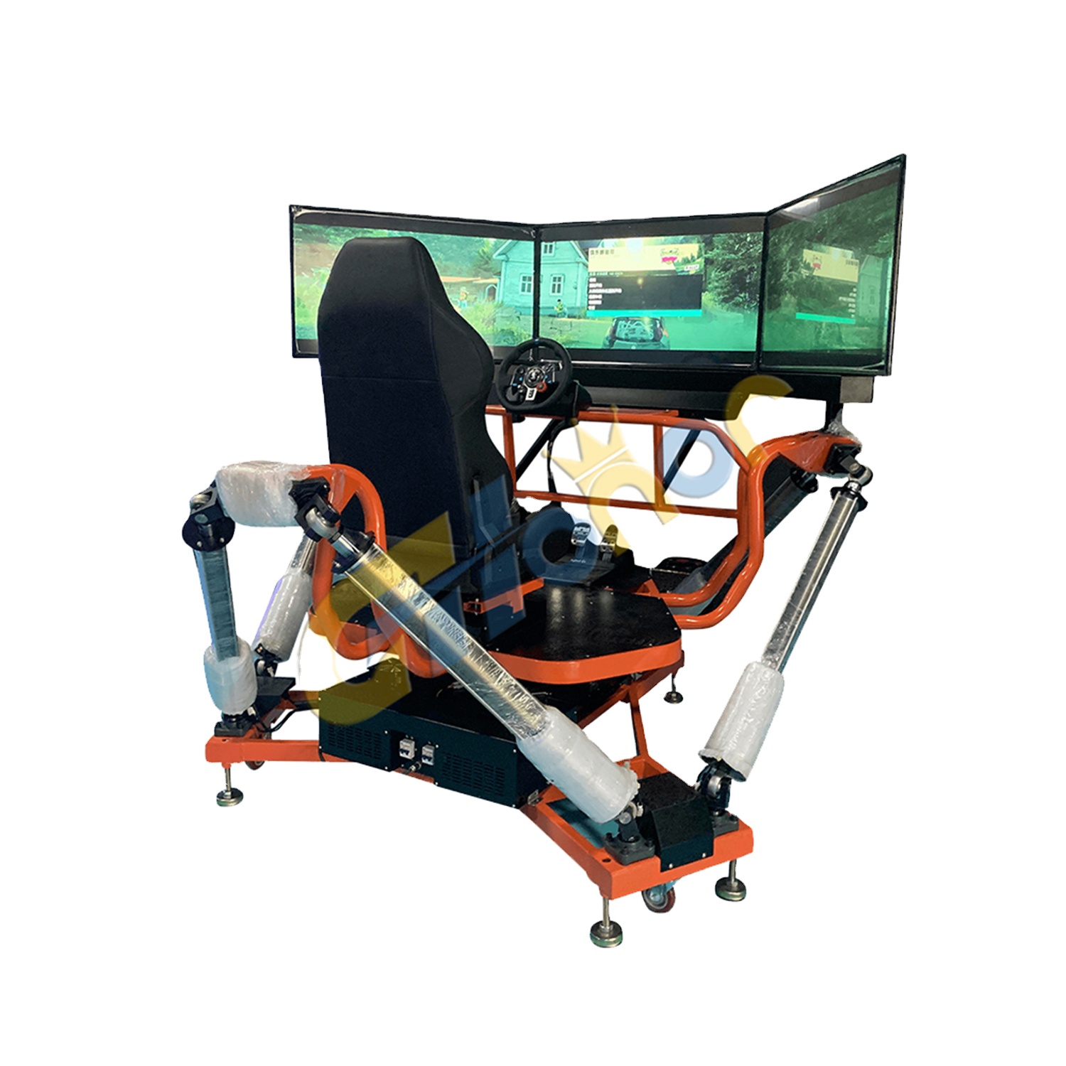 4D спортивное сиденье для помещений, гоночный симулятор движения, игры для развлечений, сиденье для автомобиля, 5D автомобиль, трехэкранный симулятор вождения