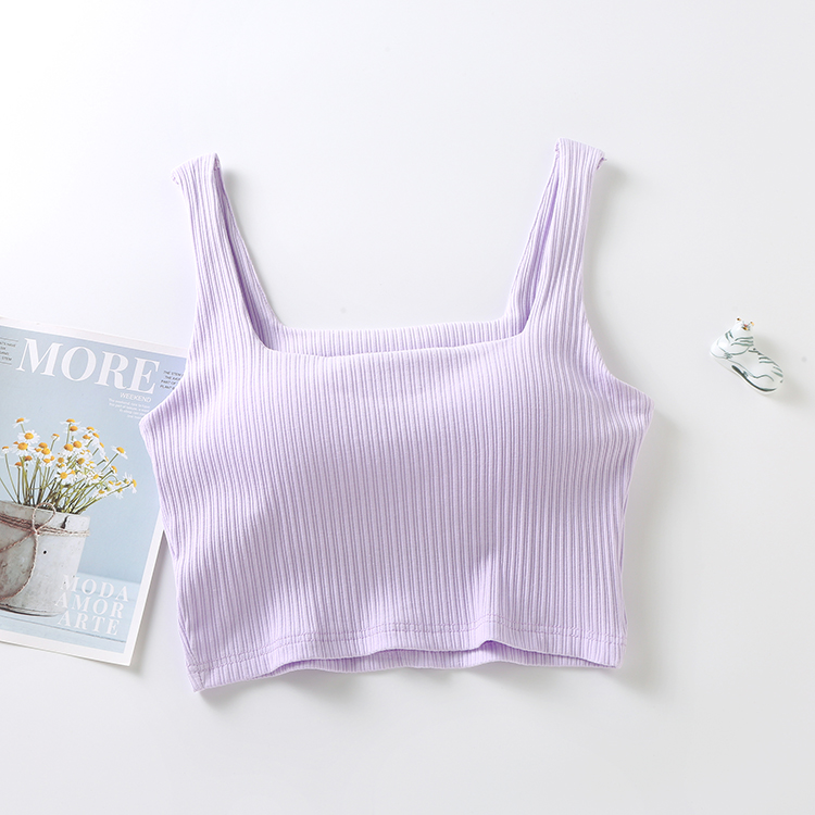 Manufacturer Direct Sales Square Vest With Bra Padded Camisole Comfortable Lingerie Warm Camisole