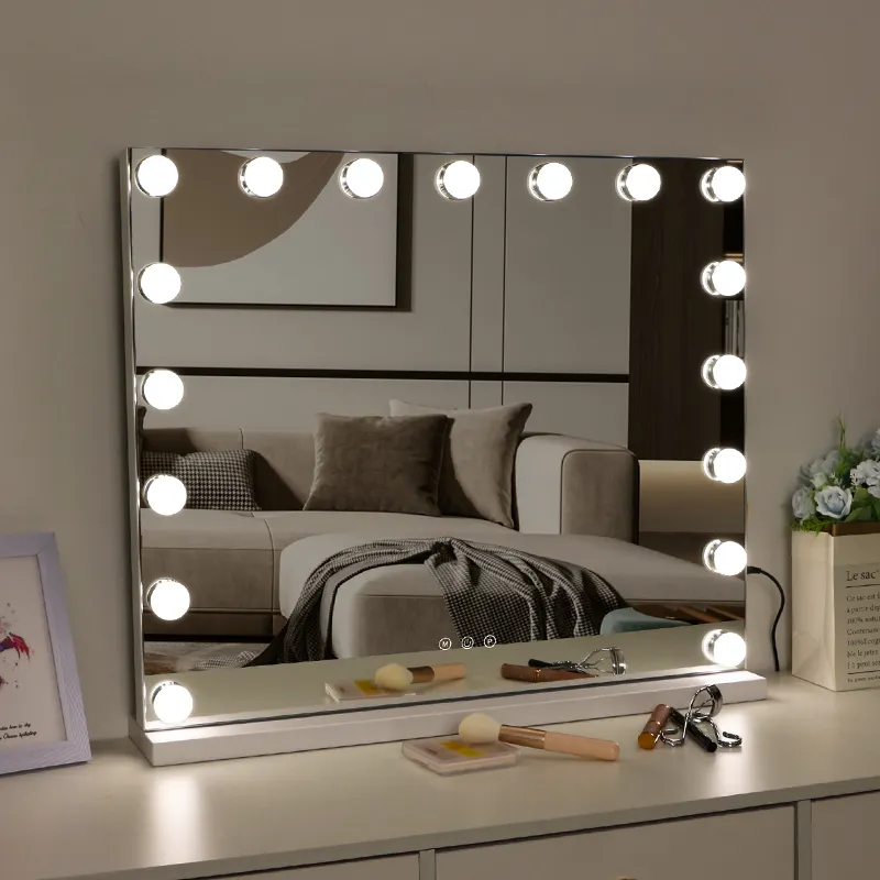 Best sale high quality Hollywood vanity makeup mirror with LED lights Chinese supplier
