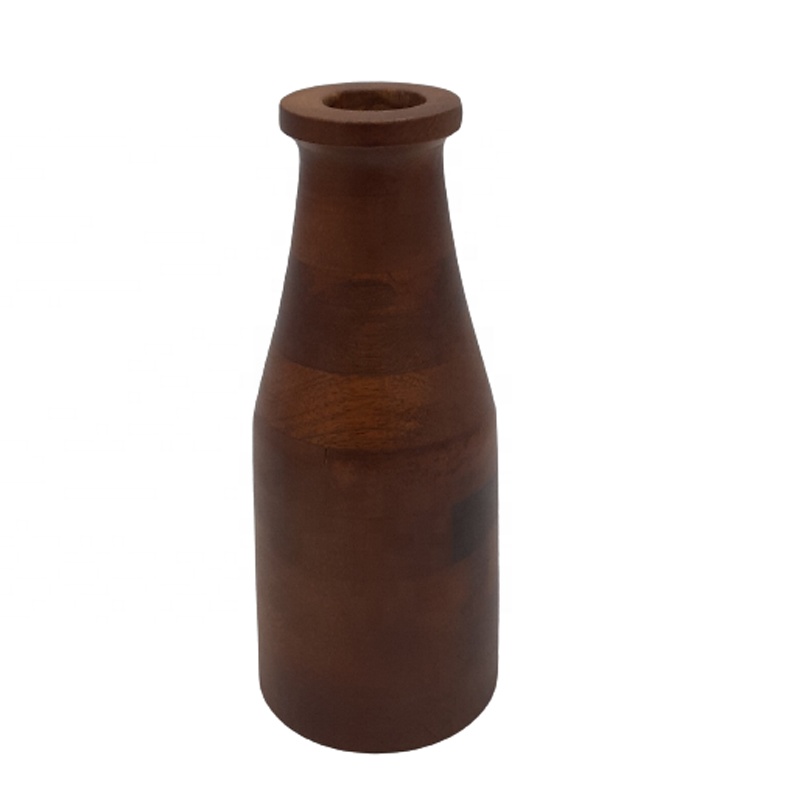 Fancy Red Color Modern Design Home Decorative Wooden Flower Vase Mango Wood Red Polish Finishing For Home Decor