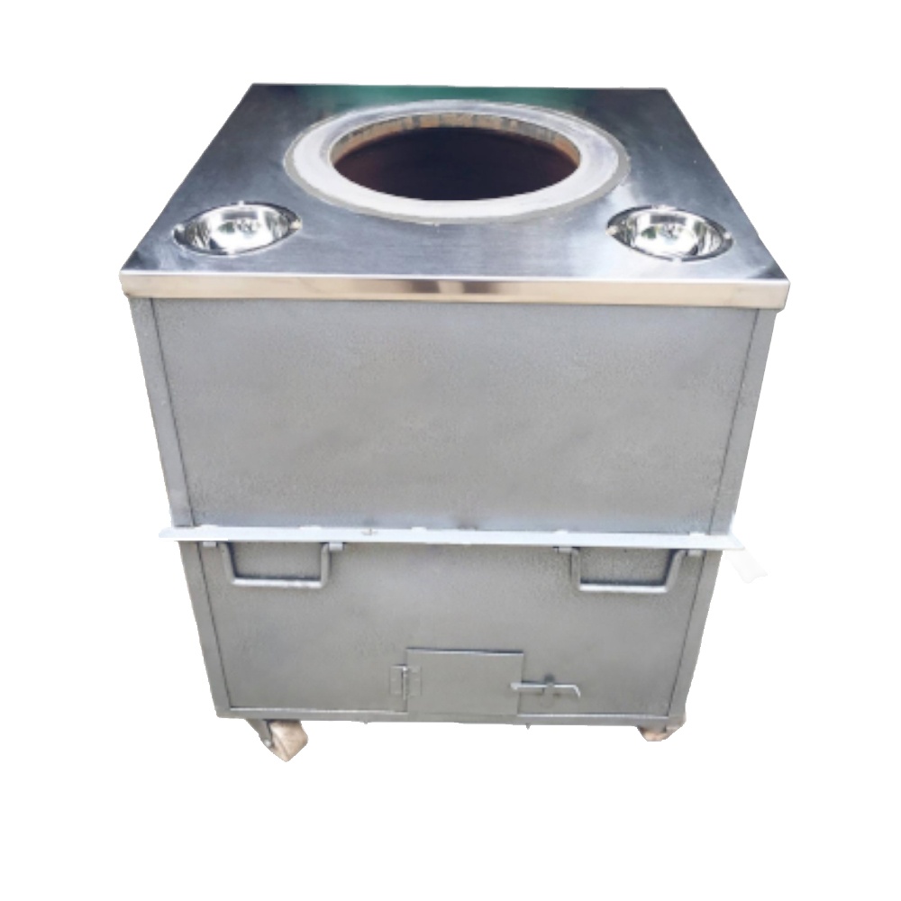 Portable Square Stainless Steel Tandoor Pot Outdoor Restaurant Cooking Metal Cookware Set induction cooker compatible Made India