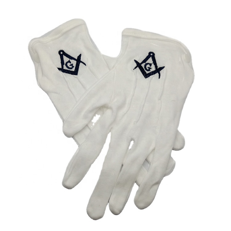 cotton masonic gloves with custom logo