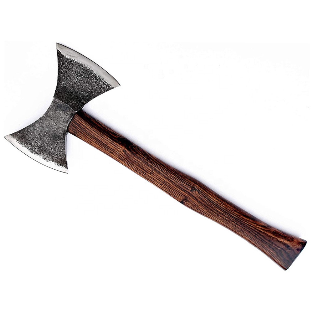 Pexmoo!! Wholesale Custom Handmade Hunting Axe 15"Double Axe Steel Hunting/Viking/Hand Forged/Camping/Tactical/Carbon Steel Axe