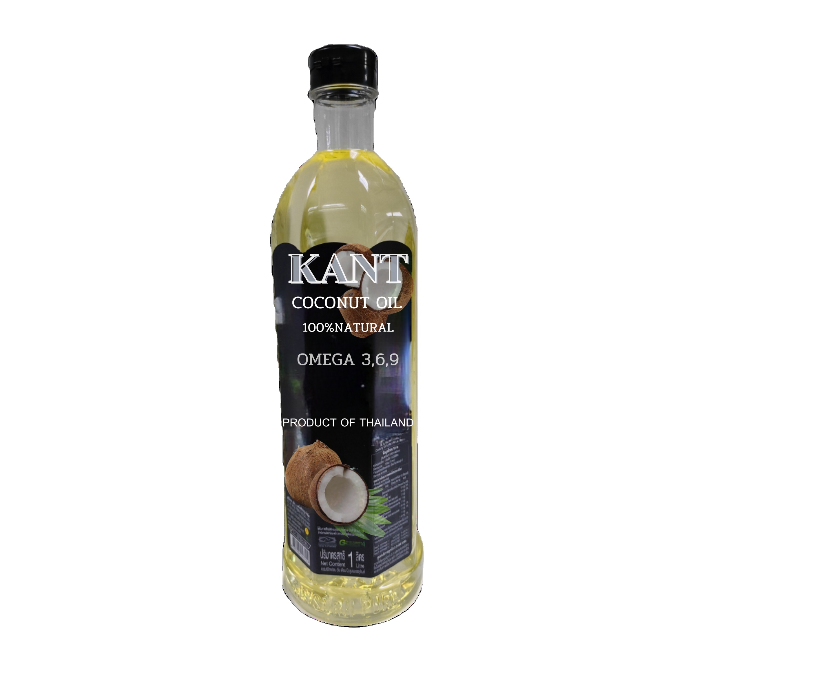 Кокосовое масло KANT можно использовать как для приготовления пищи, так и для косметики, высокое качество из Таиланда, органическое производство, без ГМО, в коробке, без упаковки фруктов