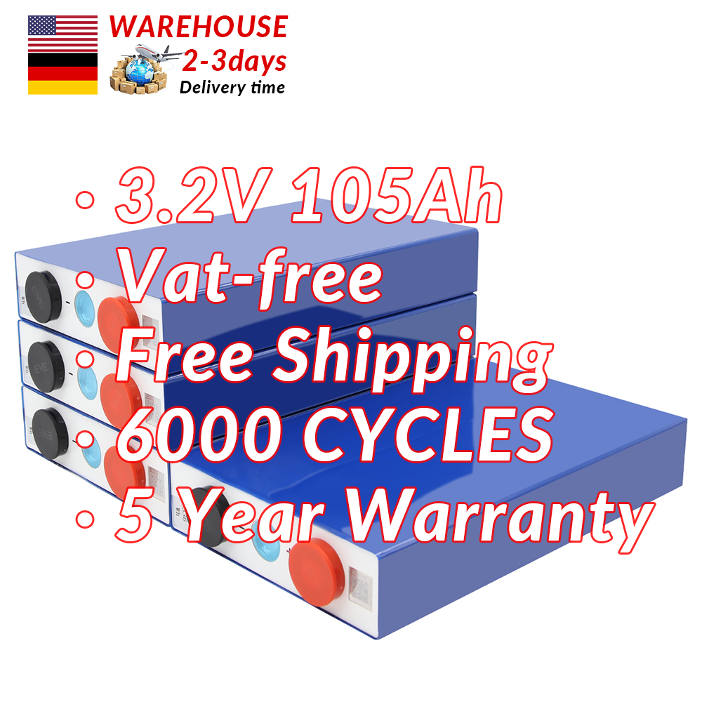 Us Germany stock EVE LiFePo4 Cells 50ah 90Ah 100Ah 105Ah 230Ah 3.2V Lithium Ion Battery Rechargeable Batteries for Solar system