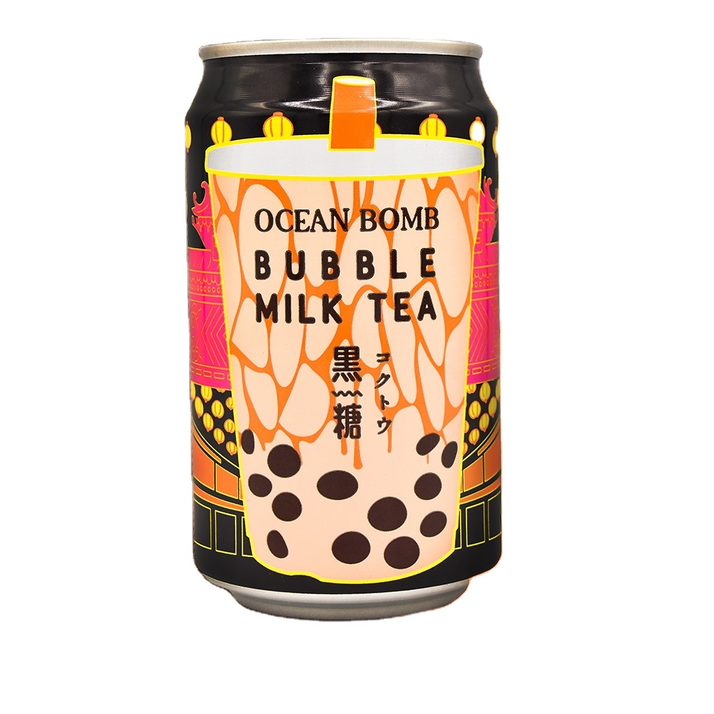 Оригинальный молочный чай с пузырьками Ocean Bomb, можно пить, легко взять безалкогольный напиток, черный сахар