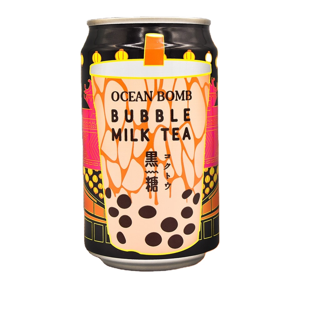 Ocean Bomb Original Bubble Milk Tea Drink can drink easy to take soft drink Black Sugar