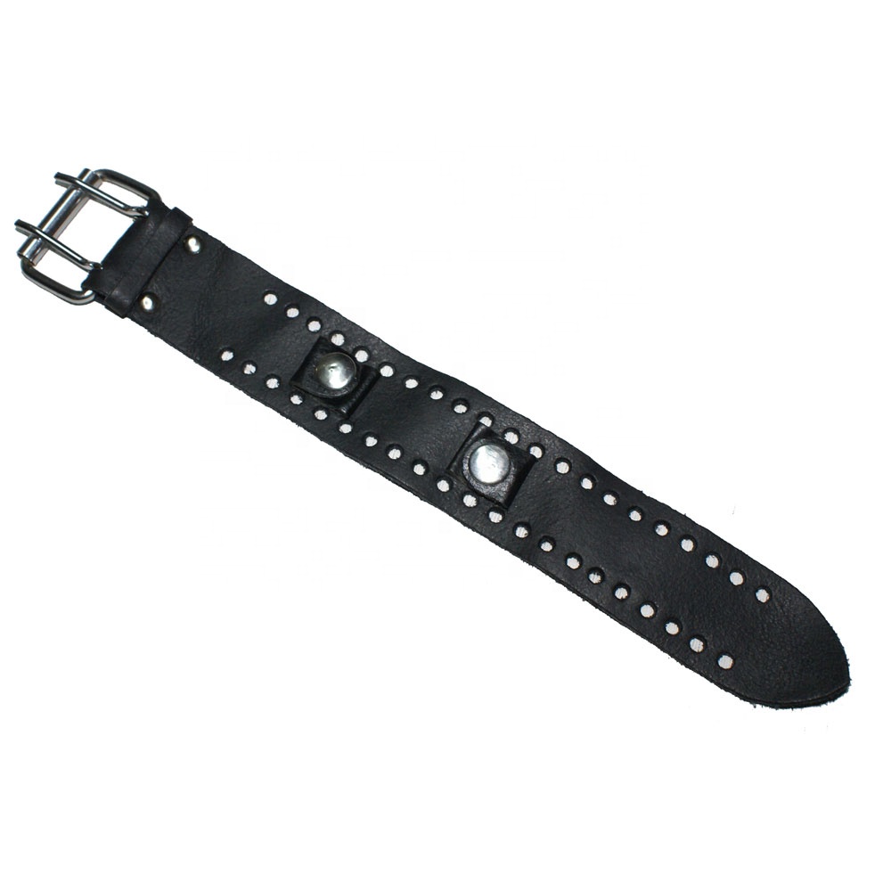 LEATHER WRIST WATCHBAND BRACELET GOTHIC CUFF
