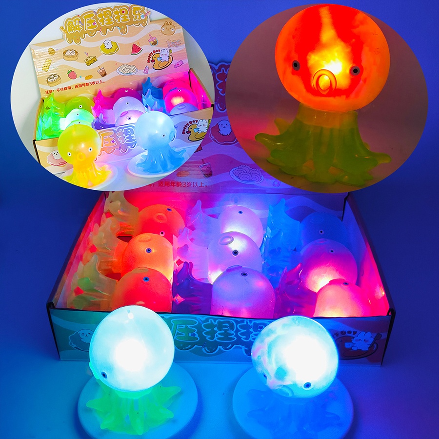Wholesale Puzzle Children's Suction Cup Kids Light-Up Octopus Toys Luminous Decompression Toys