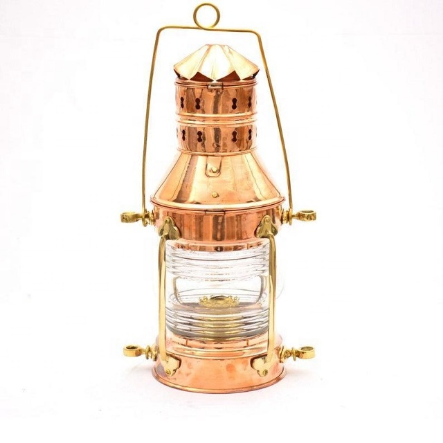 Nautical Maritime Brass and Copper Anchor Oil Lamp Ship Lantern Collectables Perfect Nautical Gift Item for Decor