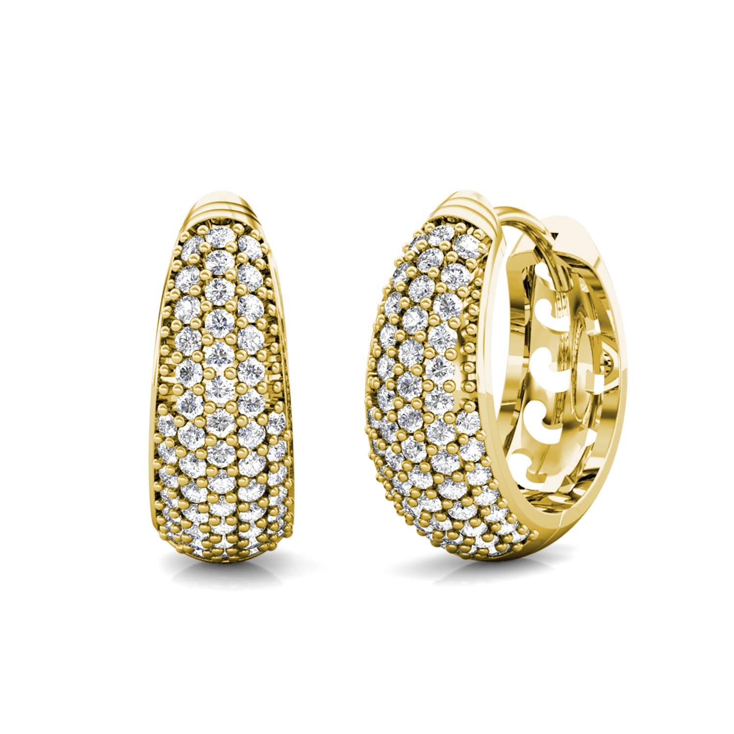 New 2021 Quality Brass Hypoallergenic Premium CZ Jewelry Huggie Hoop Pave Statement Earrings For Women Destiny Jewellery