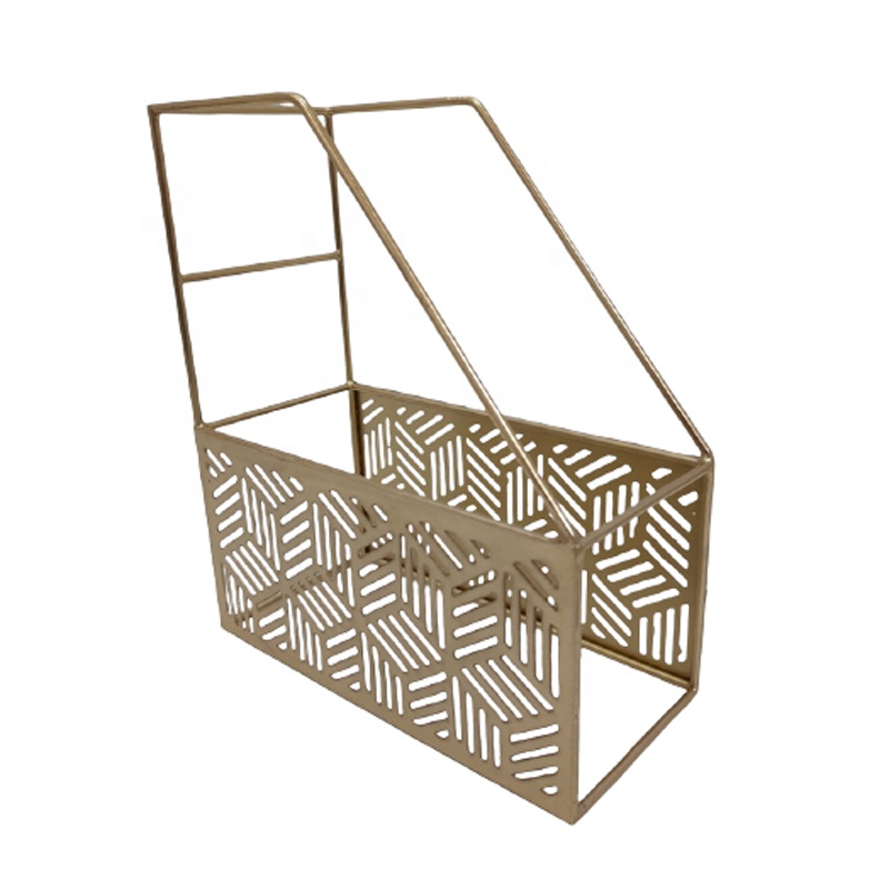 Gorgeous Looking Luxurious Design Modern Iron Metal Display Magazine Rack F354 Brass EPL Finishing