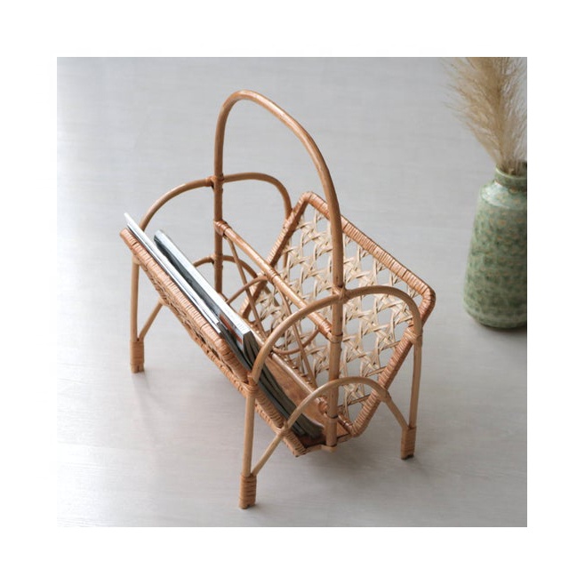 Best selling wicker rattan magazine holder for home decor